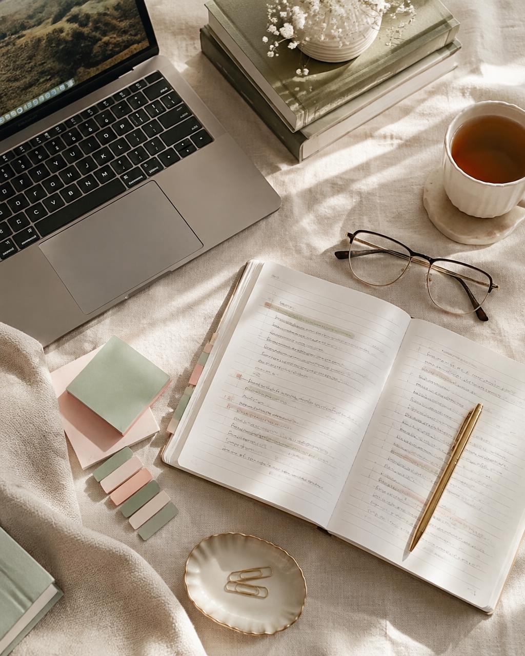 Laptop & notes