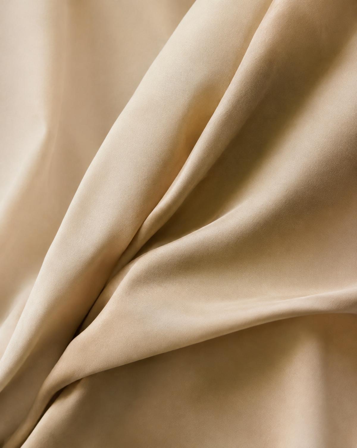 Soft neutral draped fabric
